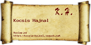 Kocsis Hajnal névjegykártya